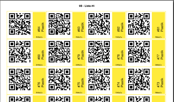 QR-Kody wygenerowane przez system DiWaCo